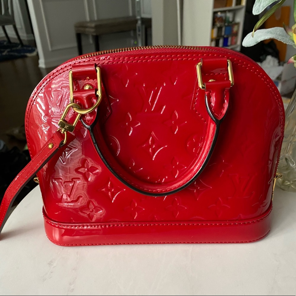 Louis Vuitton Alma bb in Cerise Red